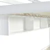 A close-up view of the underside of a white bunk bed, showing the storage compartments and the slatted bed base. Anteprima dell’immagine prodotto