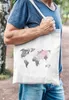 Jutebeutel Weltkarte Wasserfarben Watercolor World Map Produktbild-Vorschau 4