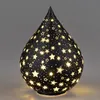 LED Dekoobjekt Tropfen FESTIVAL Sterne H. 24cm schwarz gold Produktbild-Vorschau 1