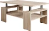 A modern coffee table with a wood-like finish and chrome legs, shown against a white background. Voir les images du produit