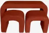 sweeek - Bank und Satzhocker Bouclé - Terracotta Produktbild-Vorschau 1