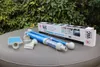 A pool vacuum kit and its packaging are displayed on a gray surface with a green leafy background. Produktbild-Vorschau
