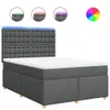 Boxspringbett mit Matratze Dunkelgrau 140x200 cm Stoff Produktbild-Vorschau 1
