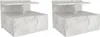 Set mit 2 Wandnachttischen - 1 Schublade - Weißer Marmor - Produktbild-Vorschau 1