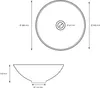Technical drawing with dimensions of a round sink. Náhled obrázku produktu