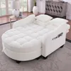 Rozkładana sofa 2 w 1 w kolorze beżowym z pufą z schowkiem, Podgląd zdjęcia produktu 11