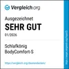 A seal of approval from Vergleich.org indicating a product rating. Produktbild-Vorschau