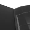 A close-up view of an open black binder with multiple transparent pockets. Produktbild-Vorschau