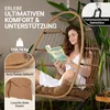 SereneLife Wiszący fotel z ramą – Wiszący fotel rattanowy Podgląd zdjęcia produktu 3