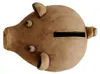 Handgefertigte Spardose Schwein aus Steinzeug, Natur, L 11 Produktbild-Vorschau 3