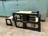 Učící věž, psací stolek, židle, tabule 4v1 montessori černá Náhled obrázku produktu 6