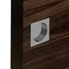 A close-up of a brushed nickel flush pull handle on a dark wood door. Produktbild-Vorschau