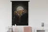 MuchoWow® Wandteppich Wandbehang Tiger - Mond - Sterne Produktbild-Vorschau 2