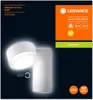 A marketing image for an outdoor LED spotlight, showing the product and its specifications. Produktbild-Vorschau