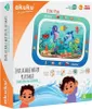 The image shows the packaging of an inflatable water play mat for children, featuring an underwater scene with marine life. Podgląd zdjęcia produktu