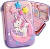 Trousse à crayons extensible Licorne, rose, matériau Voir les images du produit 8