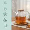 Teiera in vetro Relaxdays, coperchio in bambù, 1,8 litri, Anteprima dell’immagine prodotto 2