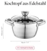 Florina Oliver 18 cm 2,5 L Edelstahltopf mit Glasdeckel | Produktbild-Vorschau 2