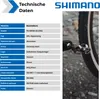 A close-up of a bicycle pedal with technical specifications listed next to it. Produktbild-Vorschau