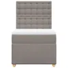 vidaXL Boxspringbett mit Matratze Taupe 100x200 cm Stoff Produktbild-Vorschau 4