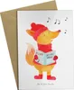 Mr. & Mrs. Panda Grußkarte Fuchs Sänger - Weiß - Geschenk, Produktbild-Vorschau 1