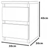 STIV Nachttisch 30 cm | Kaschmir | 2 Schubladen | Kleiner Produktbild-Vorschau 7