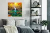 MuchoWow® Poster Steine - Baum - Wasserfall - Herbst - Rot Produktbild-Vorschau 4