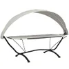 vidaXL Outdoor-Loungebett mit Dach Creme Stahl und Produktbild-Vorschau 3