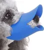 Close-up of a dog wearing a blue duck-billed muzzle. Produktbild-Vorschau