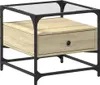 Tavolino con piano in vetro rovere Sonoma 50x50x45 cm Anteprima dell’immagine prodotto 1