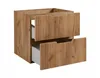 A wooden bathroom vanity with two drawers, one of which is slightly open. Produktbild-Vorschau