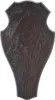 A dark brown wooden shield-shaped plaque with a gray border, isolated on a white background. Produktbild-Vorschau