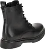 A black leather boot shown from the side. Produktbild-Vorschau