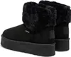 A pair of black winter boots with faux fur trim and a platform sole. Náhled obrázku produktu