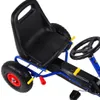 Detailansicht des ergonomischen Sitzes des blauen KETTLER Kettcars Retro, 2-fach verstellbar. Voir les images du produit