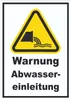 Schild Warnung Abwassereinleitung A4 (210x297mm) Produktbild-Vorschau 1