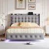 Lit double ProximaX 160 x 200 cm, velours gris, avec Voir les images du produit 4