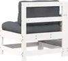vidaXL Gartensofa mit Armlehne und Kissen Weiß Massivholz Produktbild-Vorschau 6