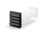 A white ventilation duct with a black louvered opening on a white background. Podgląd zdjęcia produktu