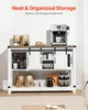 A farmhouse-style coffee bar cabinet with sliding barn doors, displaying coffee-related items and wine bottles. Anteprima dell’immagine prodotto