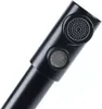A close-up view of the spout of a black faucet, showing two aerators. Produktbild-Vorschau
