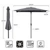 Sekey Sonnenschirm 210x140 cm mit LED-Solar-Beleuchtung, Produktbild-Vorschau 3