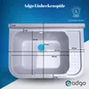 A diagram of a white sink with dimensions labeled. Anteprima dell’immagine prodotto