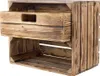 Geflammte/gebrannte Holzkiste mit Schublade und Fach 50cm x Produktbild-Vorschau 3