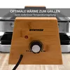 Close-up of a raclette grill with a wooden control panel. Produktbild-Vorschau