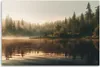 Leinwandbild Nebel über dem See 120x80 Feeby Grün bild für Produktbild-Vorschau 3