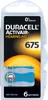 6 batterie per apparecchi acustici Duracell ActivAir 675 Anteprima dell’immagine prodotto 2