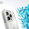 A clear phone case is shown next to a cluster of blue rod-shaped bacteria. Podgląd zdjęcia produktu