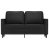 A black two-seater sofa is shown from the front against a white background. Produktbild-Vorschau