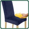 Stuhlhusse Stretch Dunkelblau - Samt - 4 Stück - Universal Produktbild-Vorschau 6